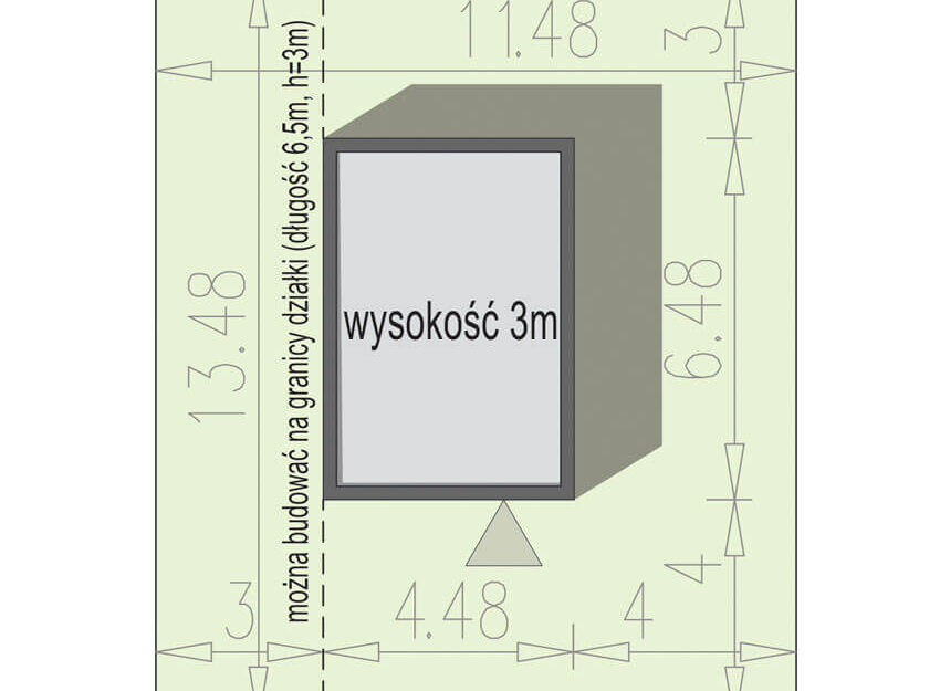 garaż budynek APG 11A sytuacja, wymiary działki