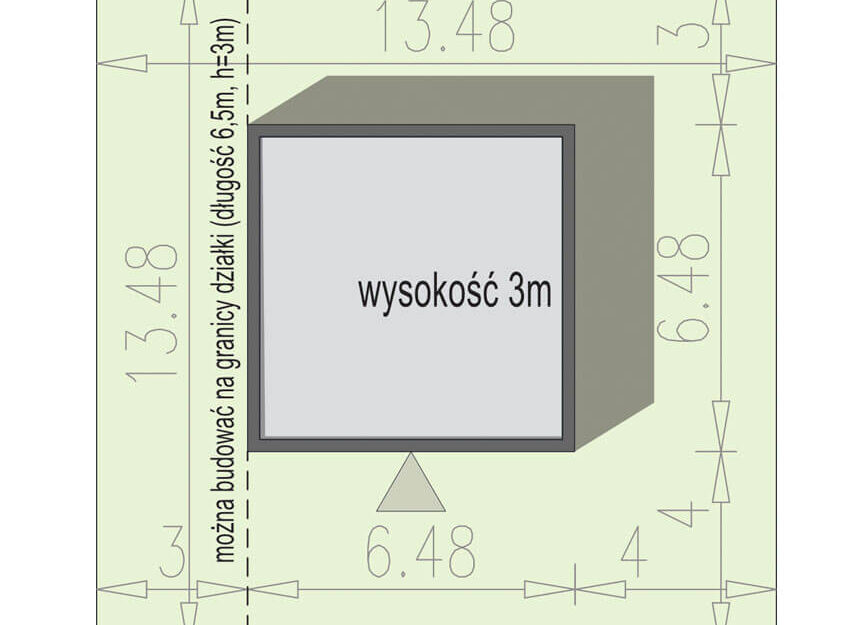 garaż budynek APG 11B sytuacja minimalne wymiary działki